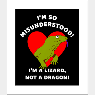 🦎 I'm a Lizard, Not a Dragon, Misunderstood Komodo Dragon Posters and Art